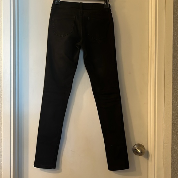Black Low Rise Skinny-Straight Jeans - Picture 4 of 9